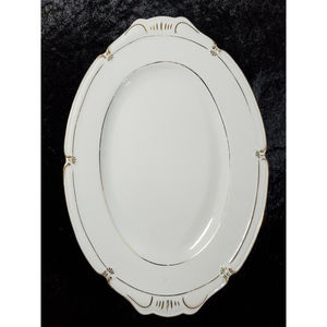 Winterling Bavaria Germany China White/Gold Trim Oval 13" Plate Serving Platter